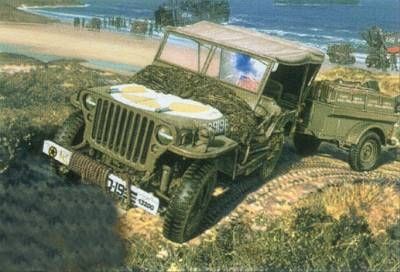 JEEP WILLYS MB + REMOLQUE 1/72 HELLER