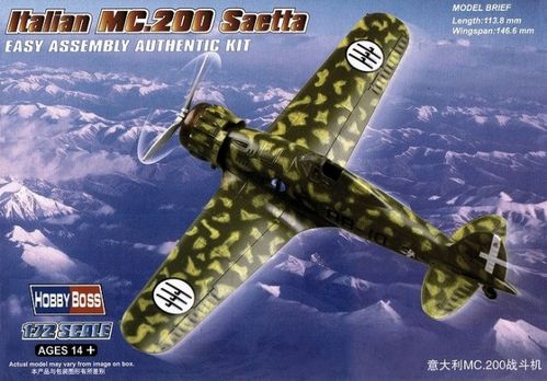 ITALIAN MC200 SAETTA 1/72 HOBBYBOSS