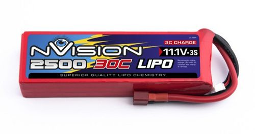 NVISION 2500mAh 11.1V 30C 3S LIPO DEANS