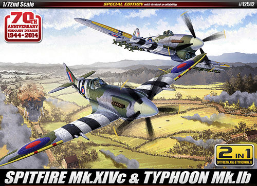 SPITFIRE MK XIVC & TYPHOON MK IB 1/72 ESPECIAL EDITION 2 IN 1 ACADEMY