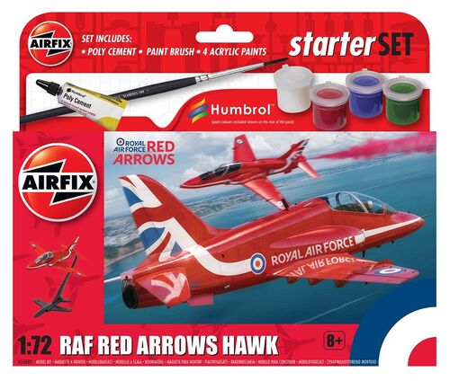 RED ARROWS BAE HAWK 1/72 STARTER SET AIRFIX