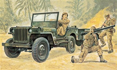 JEEP WILLYS 1/35 US 1/4 TON CON TRAILER ITALERI