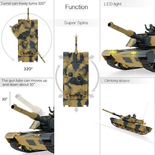 TANQUE RC ABRAMS M1A2 US ARMY 1/24 HENG LONG AIRSOFT