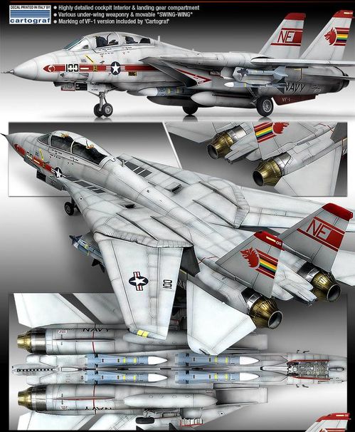 F-14A VF-1 WOLFPACK 1/72 ACADEMY