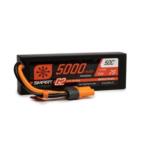 LIPO SPEKTRUM 7.4V 5000MAH 2S 50C SMART G2 HARCASE IC5