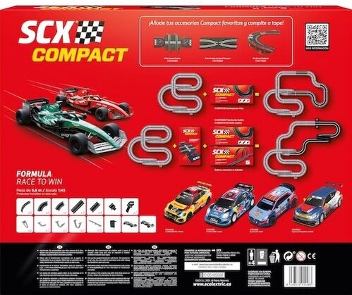 CIRCUITO FORMULA F1 1/43 COMPACT SCALEXTRIC RACE TO WIN