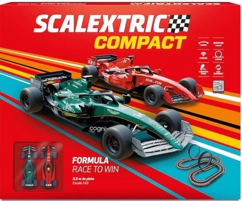 CIRCUITO FORMULA F1 1/43 COMPACT SCALEXTRIC RACE TO WIN