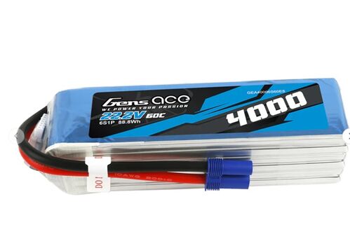 LIPO 4000MAH 6S 60C SOARING EC5 GENSACE 22.2V