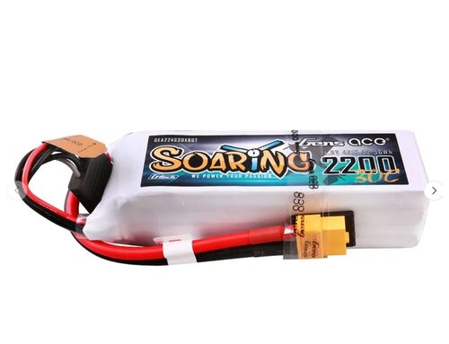 LIPO 2200MAH 4S 30C SOARING XT60 GENSACE GTECH 4S1P