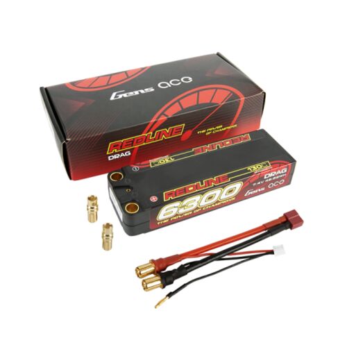 REDLINE 6300mAh 7.4V 130C 2S2P 8MM HARDCASE LIPO GENSACE