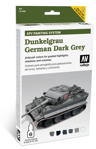 AFV DUNKELGRAU GERMAN DARK GREY VALLEJO SET 6 UD