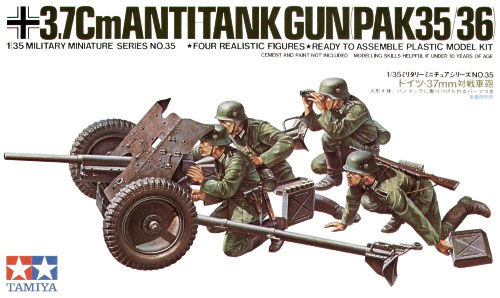 CAÑON ANTITANQUE PAK35 37mm. Y ARTILLEROS 1/35 TAMIYA