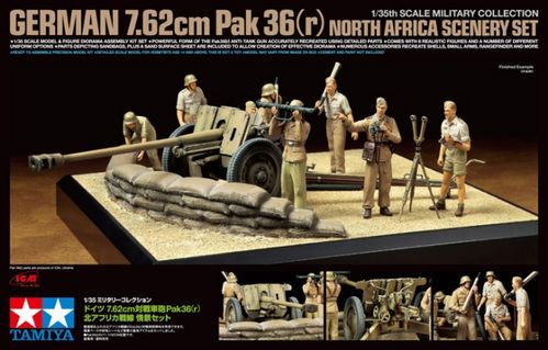 SET NORTE DE AFRICA CAÑON PAK 36 Y FIGURAS 1/35 TAMIYa