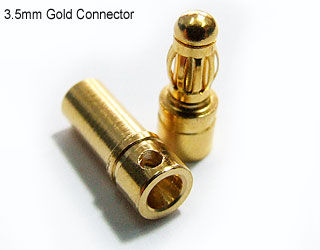 CONECTOR ORO 3,5MM PAREJA BANANA CORTO